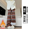 【复古毛呢条纹裤】秋冬新款 加绒裤子高腰垂感直筒裤 慵懒休闲阔腿裤  商品缩略图8