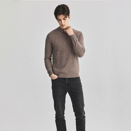 【LP同款】LPIUTY美利奴羊毛纯色绞花男士羊毛衫，秋冬足够温暖B058320（下单3-7天发货） 商品图4