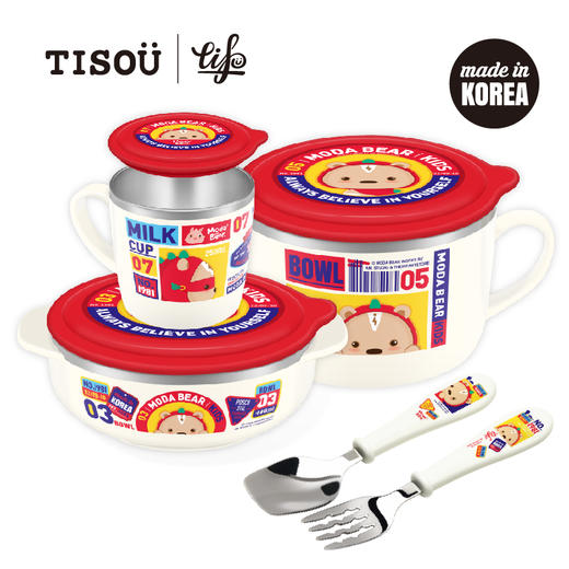 TISOü Moda Bear不锈钢儿童餐具原力五件套 商品图4