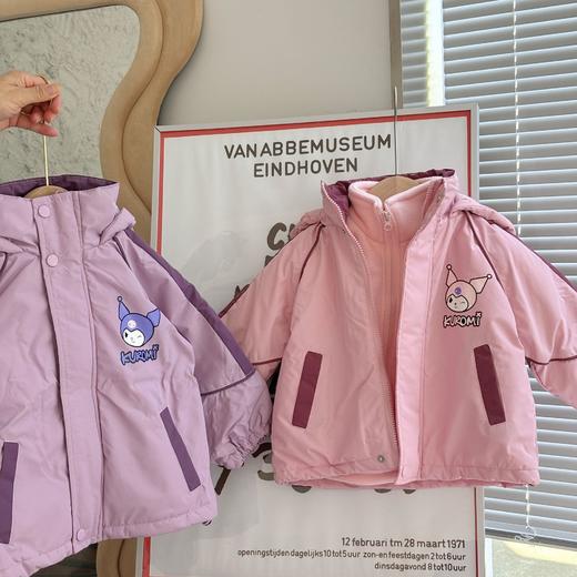 【冲锋衣外套套装，加绒加厚保暖】冲锋衣外套套装 冬季儿童加绒加厚 保暖女童 拼接休闲冲锋衣外套套装-QQ 商品图6