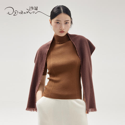 西藏手工氆氇羊绒围巾SJF96P755B 商品图4