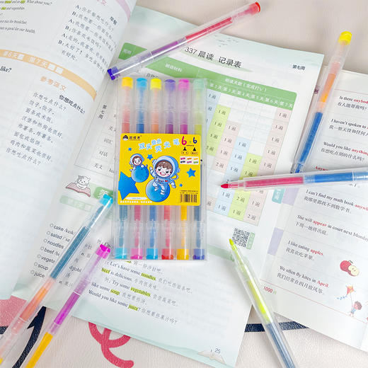 【加量款 到手两盒】超模君双头叠色荧光笔12色PET盒装6+6 商品图4