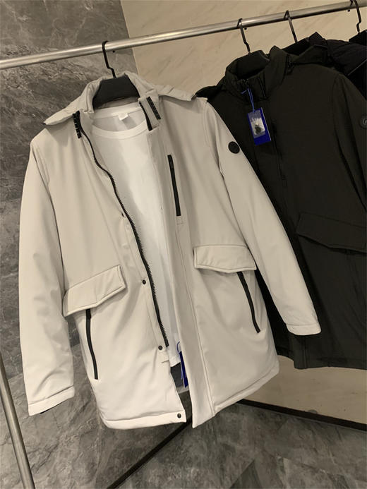 欧单小众!内置温度计!2024秋冬户外加厚保暖工装中长连帽派克棉服棉衣！ 商品图6