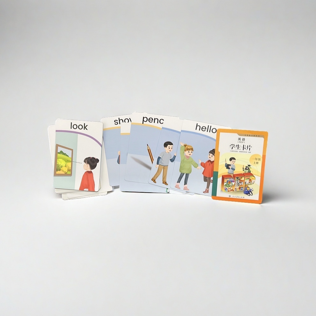2024英语学生卡片一年级上册义务教育教科书小学英语学单词卡片正反面袋装人教版