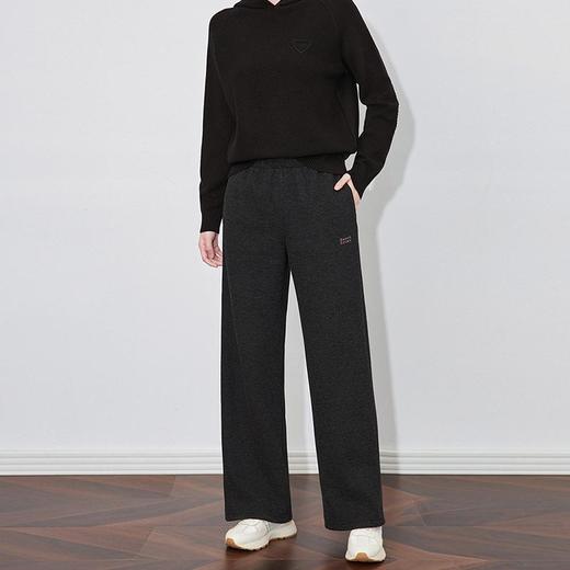【高货wl】全新升级【铂金会员220/天猫289/差价69】(35717) 洛诗琳女冬新款宽松慵懒风垂感直筒羊毛混纺磨毛阔腿裤 商品图3