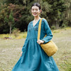 绽放旅行女装255朵/轻感100%全羊毛绣花V领落肩袖长袖廓形连衣裙 商品缩略图4