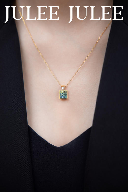 JULEE JULEE茱俪珠宝  18K金渐变蓝宝石吊坠 商品图4