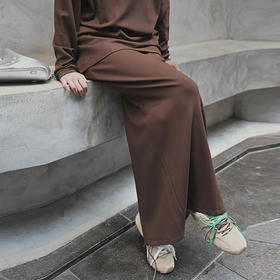 【顺丰包邮】13836 洛诗琳INS风简约休闲松紧腰直筒长半裙5005