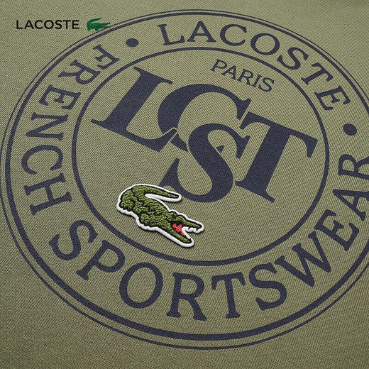 Lacoste法国鳄鱼男装新款时尚宽松纯棉套头圆领长袖卫衣SH2897-10 商品图4