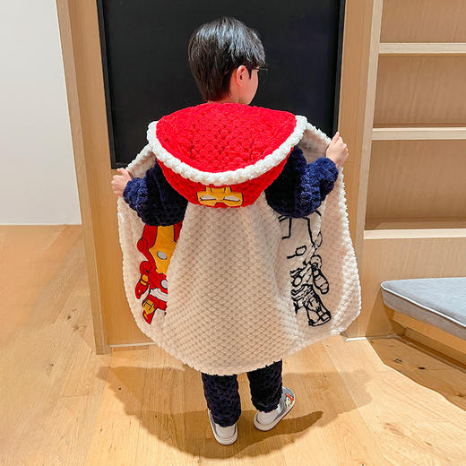 【冬季保暖，珊瑚绒加厚睡袍套装，可外穿家居服】儿童睡袍珊瑚绒 冬季加绒加厚儿童法兰绒 男孩睡衣 可外穿家居服 亲子套装-QQ 商品图7
