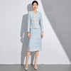 IWY/淡蓝色职业装套裙小香风外套秋冬千金优雅中长裙教师公开课厚款24CS590 商品缩略图0