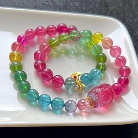 8mm-9mm多圈西瓜鼓弹碧玺手串