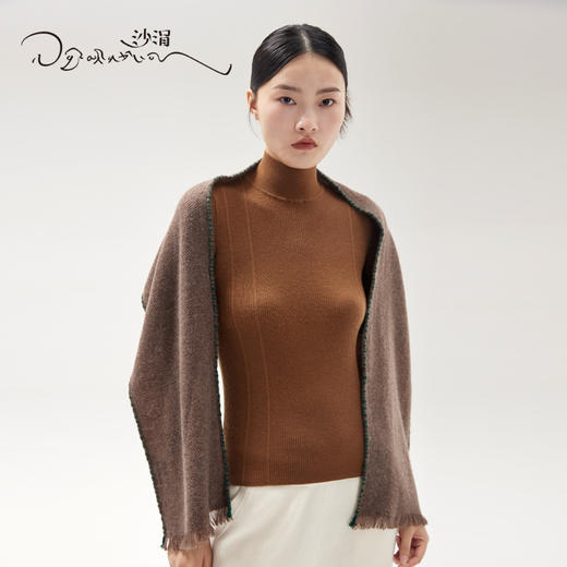 西藏手工氆氇羊绒围巾SJF96P755B 商品图3