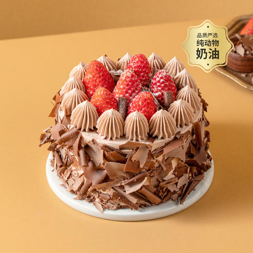 【黑巧爱好者推荐】6英寸森林小红帽，爆款草莓下午茶，浓郁黑巧搭配多汁草莓和酸甜黑樱桃酱，酸酸甜甜！（成都幸福西饼正价） 商品图0