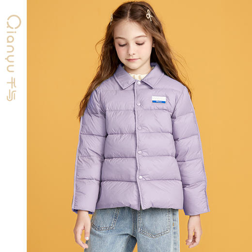 笛莎千与2024冬季新款男女童同款简约时尚衬衫式轻薄羽绒服 商品图3
