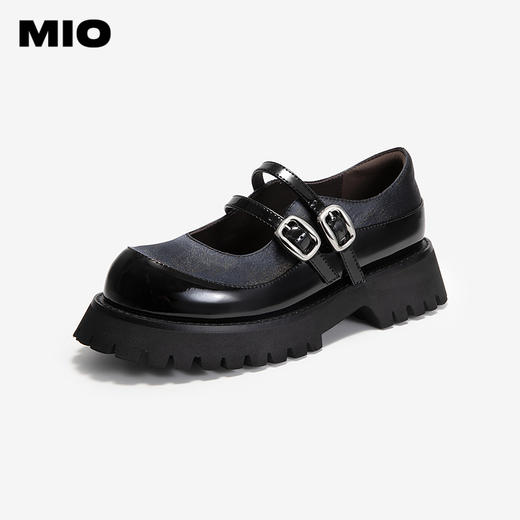 MIO米奥厚底皮带扣设计玛丽珍鞋酷感学院风休闲鞋M251414447 商品图0