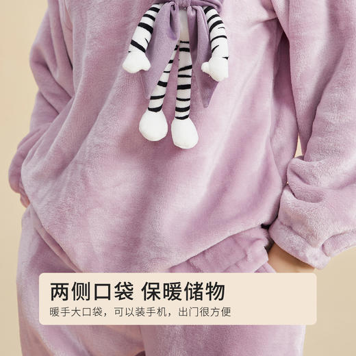 都市丽人秋冬睡衣长袖长裤法兰绒家居服2H32H6 商品图8