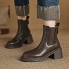 【预售5天】真羊毛保暖加厚一体厚底高跟雪地切尔西靴粗跟真皮毛毛短靴女NGMZR&7959 商品缩略图1