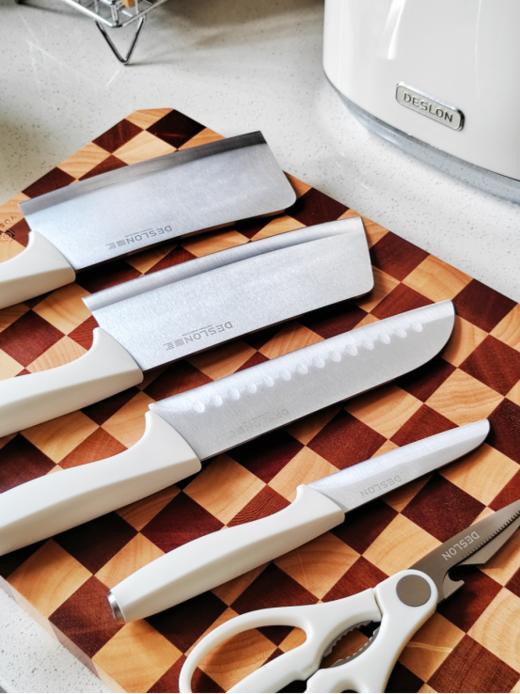 💥【DESLON德世朗奥格刀具六件套】🤣 ✅刀具材质采用30Cr13不锈钢，☺️硬度强、韧性高、不易生锈; ✅V型刀刃角度工艺，🌈多达8道手工开REN工序 商品图1