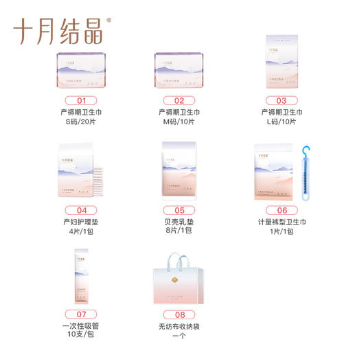 【孕味秒杀专属】【待产护理】-十月结晶待产包入院产包妈妈产妇包卫生巾护理垫等8件套 商品图1