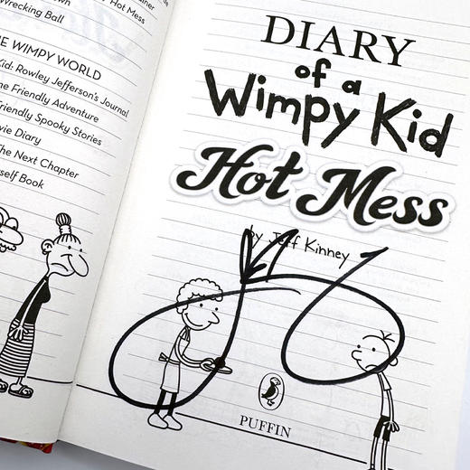 英文原本作者亲签 限量 2024新品小屁孩日记19精装 英文原版 Diary of a Wimpy Kid 19 Hot Mess 青少年儿童幽默漫画畅销小说 桥梁章节书 Jeff Kinney 商品图1