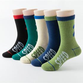 【10双装】深色系ins风男女款潮童运动袜子蓝绿中筒棉柔软舒适