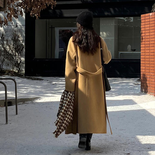 【顺丰包邮】41723 洛诗琳秋冬高级感羊毛大衣韩版小翻领毛呢大衣888A 商品图4