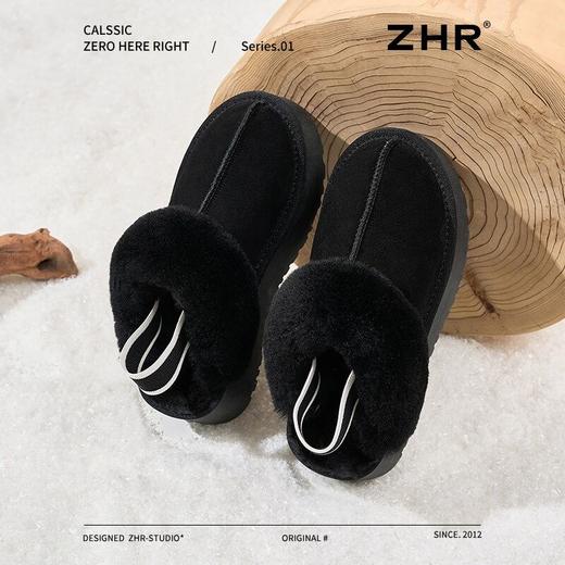 ZHR则则真皮加绒雪地靴女2024冬季新款保暖皮毛一体厚底羊毛棉鞋 商品图8
