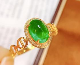 1.54ct蛋面祖母绿戒指