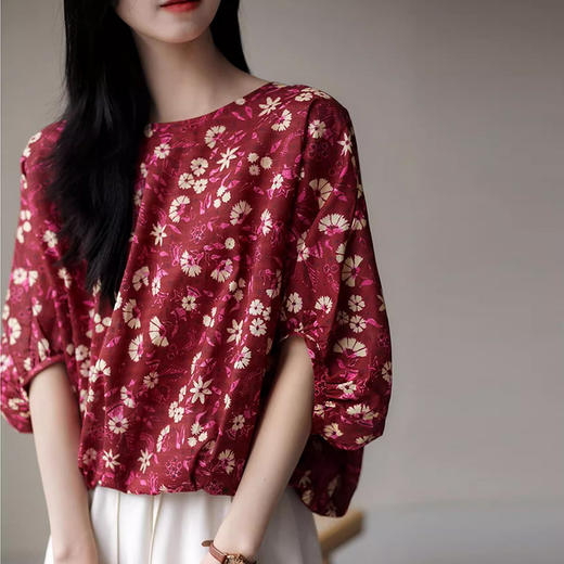 裁缝学苑AS374桑蚕丝蝙蝠袖后蝴蝶结衬衫纸样女装上衣小衫版型图纸 商品图4