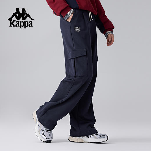 Kappa卡帕背靠背新款运动长裤弹力裤子针织休闲裤女款直筒工装裤K0F22AK04 商品图0