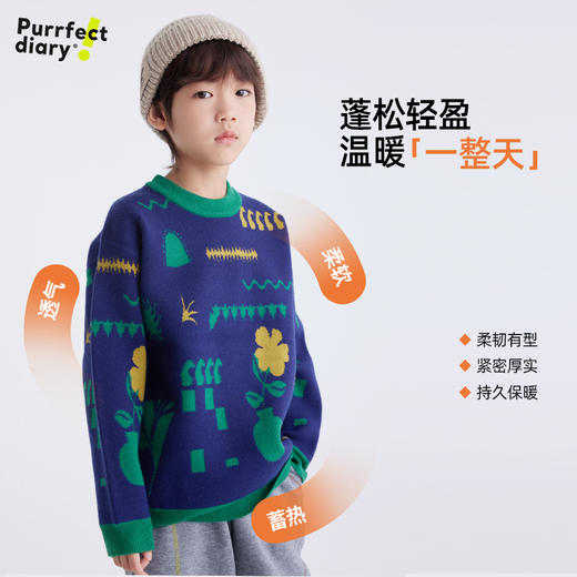 儿童抽象花草系列毛衣 PDMY2436 商品图2