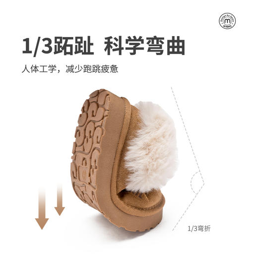 M1&M2M压印翻毛小短靴时尚休闲百搭软底舒适加厚鞋保暖秋冬毛毛鞋M91244321 商品图8