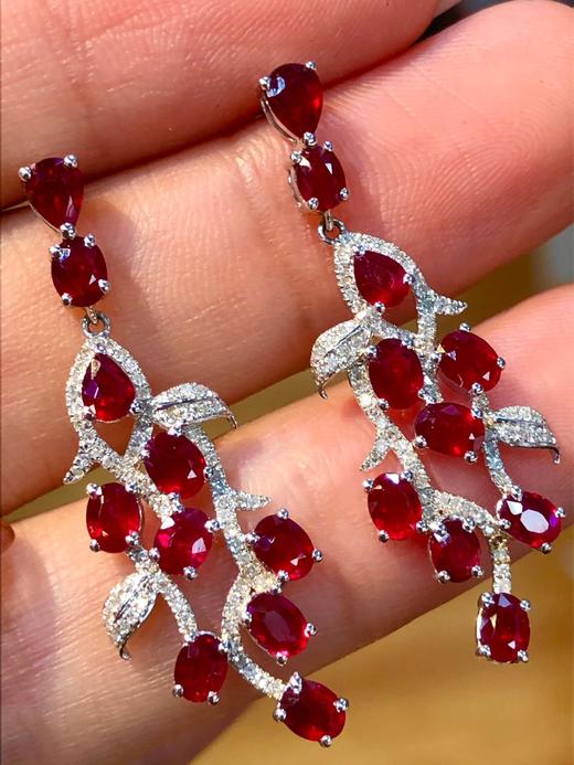 4.2ct刻面红宝石耳坠 商品图3