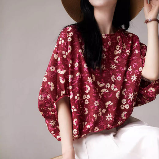 裁缝学苑AS374桑蚕丝蝙蝠袖后蝴蝶结衬衫纸样女装上衣小衫版型图纸 商品图1