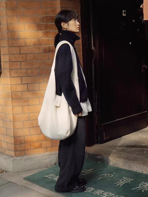 步履不停/4D43130C/复古阔腿休闲小个子长裤毛呢格子裤 商品图3