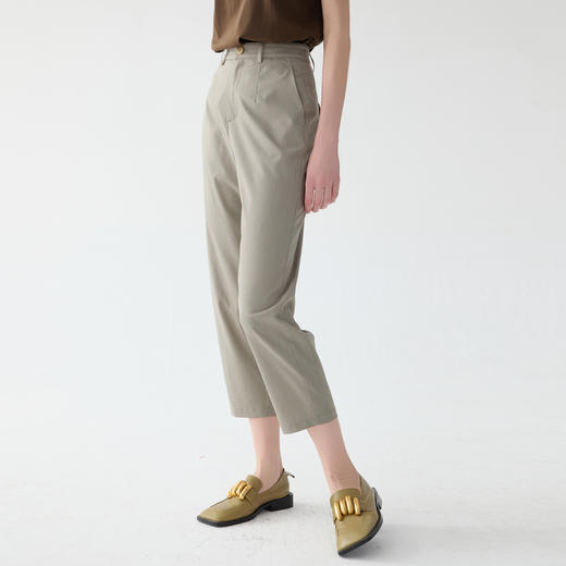 谜底细格纹萝卜裤女2025春款通勤风百搭宽松九分休闲裤255MK3004 商品图1