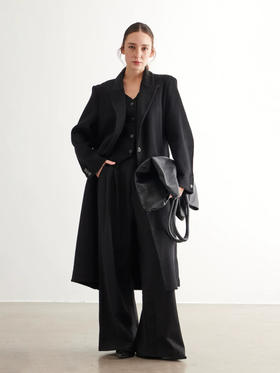 高级感假两件羊毛大衣