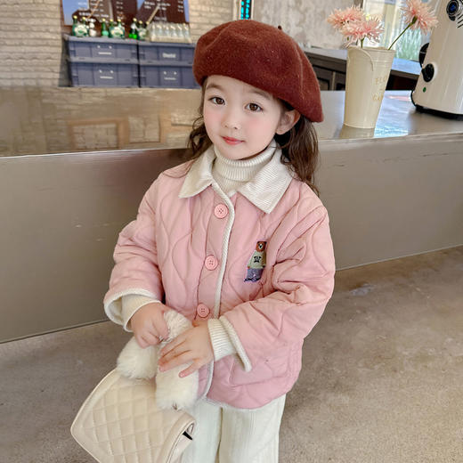 【美出圈！可爱小熊棉服外套】冬季新款 韩版童装小熊刺绣绗线棉服 儿童网红大衣外套 普通的一天 穿搭也可以不普通-QQ 商品图5