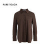 pure touch女士正肩H型衬衫气质绵羊毛通勤休闲设计感深棕色上衣1301244424 商品缩略图4