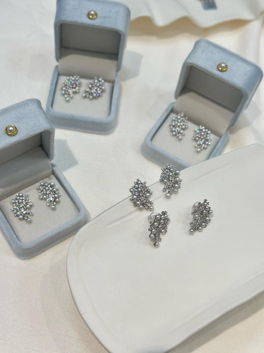 1127-2 璀璨星云耳环 HF同款 淡水无核 高亮珍珠 商品图5