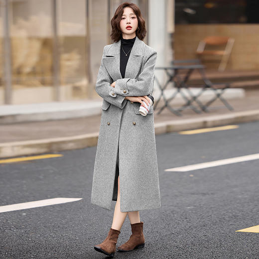 HR MLJL16279时尚潮流大气大衣中长款气质毛呢外套 商品图0