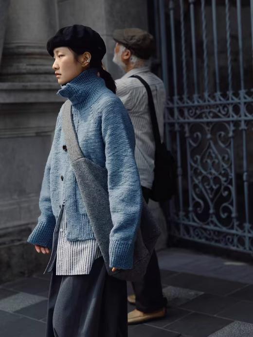 步履不停/4D13234C/立领短款羊毛针织开衫外套上衣 商品图1