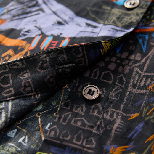 谜底大廓形衬衫长袖女2025春新款复古风花色中长款衬衣255MC3014 商品图3