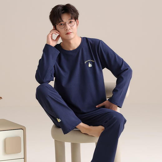 情侣磨毛暖暖睡衣 圆领套头保暖家居服套装（4-1117） 商品图14