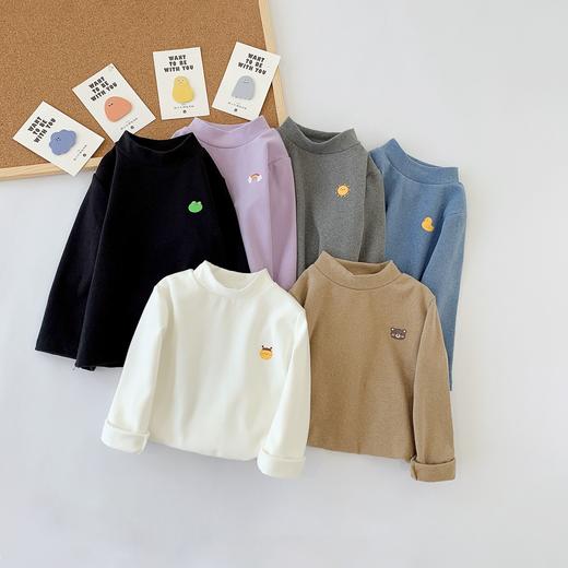 【59/2件】儿童双面磨绒保暖打底衫 男童女童内搭升温上衣 商品图7