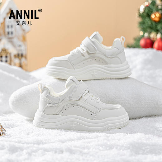 ANNIL/安奈儿女童小白鞋2024冬季新款爆款棉鞋厚底儿童休闲运动鞋HG4404143 商品图2