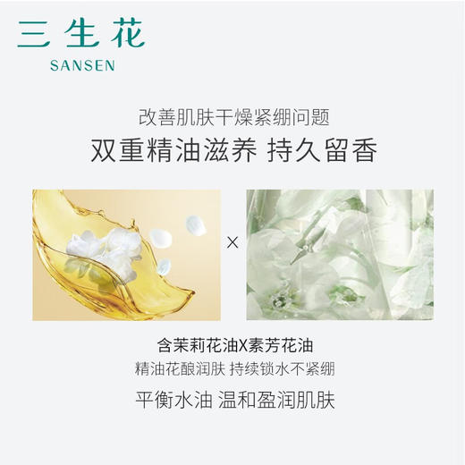 三生花  精油香氛护肤沐浴露（栀子茉莉香）500ml  SSH-0013 商品图2