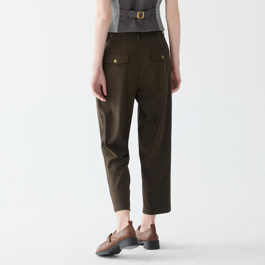 谜底萝卜裤女2025春新款通勤风特色条纹宽松九分休闲裤255MK3003 商品图2