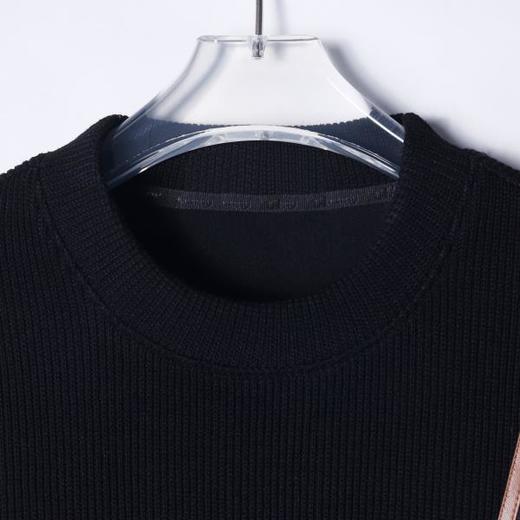 秋冬季新款时尚个性美式纯色拼接拉链针织圆领毛衣百搭简约潮流 商品图2